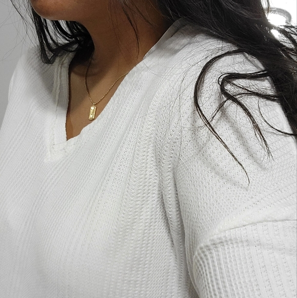 BRIGHTER DAYS WHITE WAFFLE KNIT TOP - Picture 12 of 12